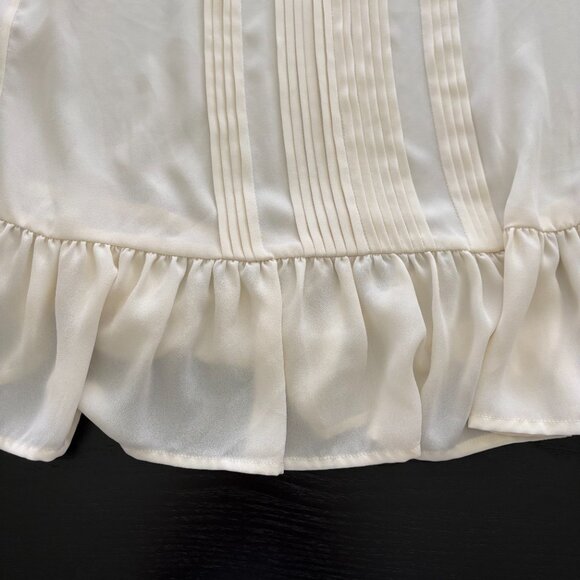 Banana Republic Semi-Sheer Tunic w/Ruffle Bottom Cream Size XS EUC - Picture 4 of 8